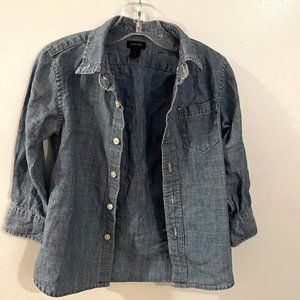 Crewcuts Denim / Chambray Long Sleeve Collared Button-Down